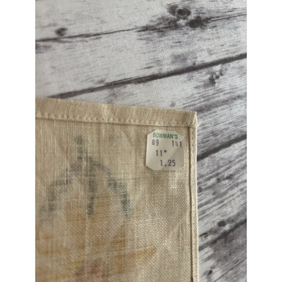 NEW Vintage MCM Linen Tea Kitchen Towels Yellow Beige Daisy  Luther Travis PAIR - Picture 9 of 9